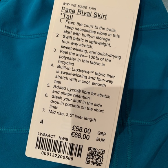 Hawaiian Blue Pace Rival Skirt* Tall - Picture 2 of 2